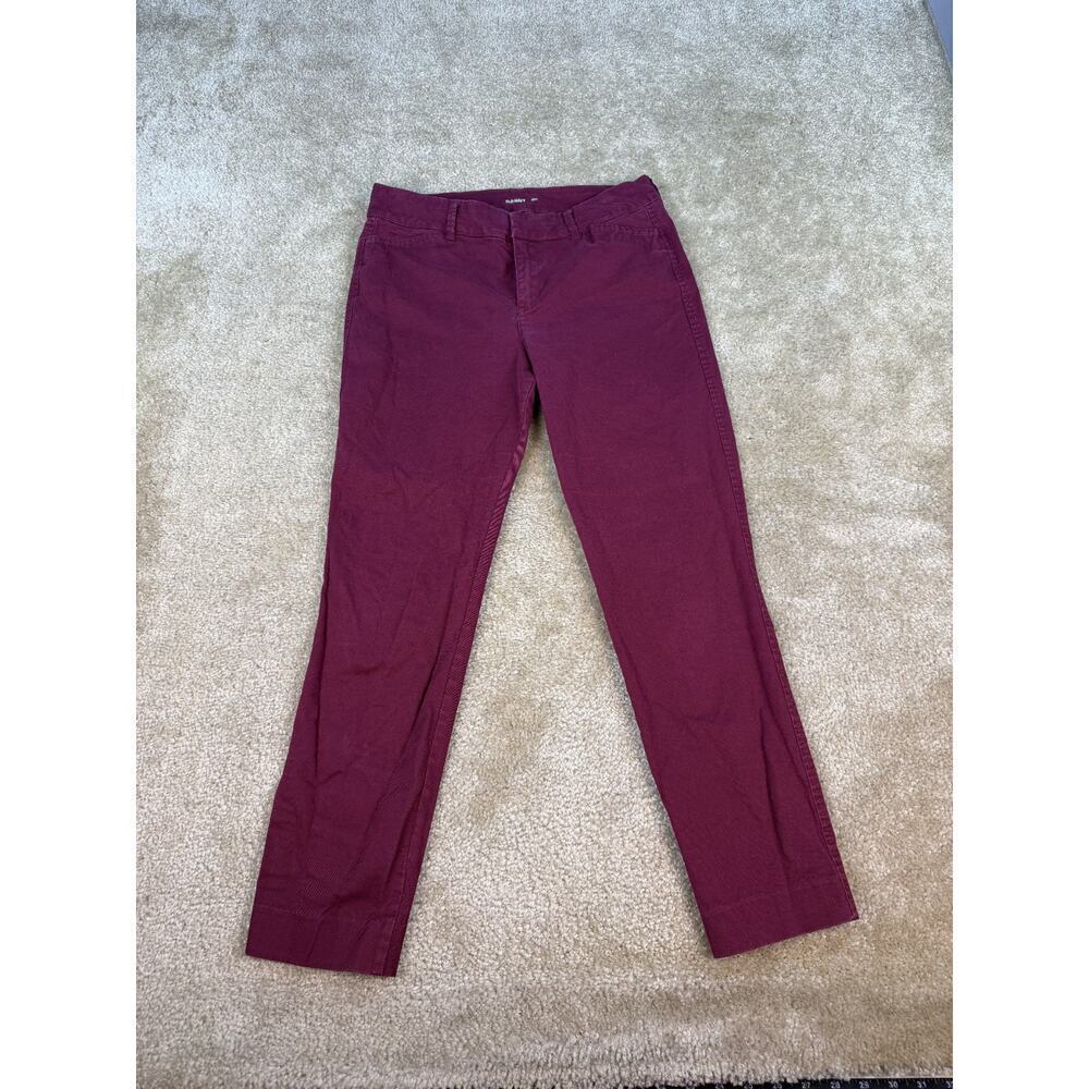 Old Navy Women’s Pants Size 6 Pixie Ankle Stretch Red Burgundy Flaw B432